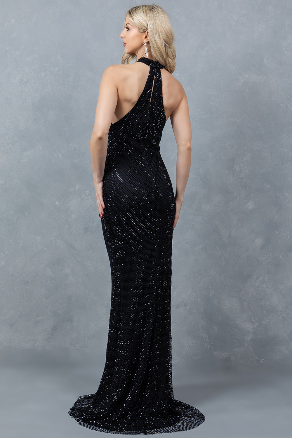 Radiant Halter Rhinestone Gown – 8217J