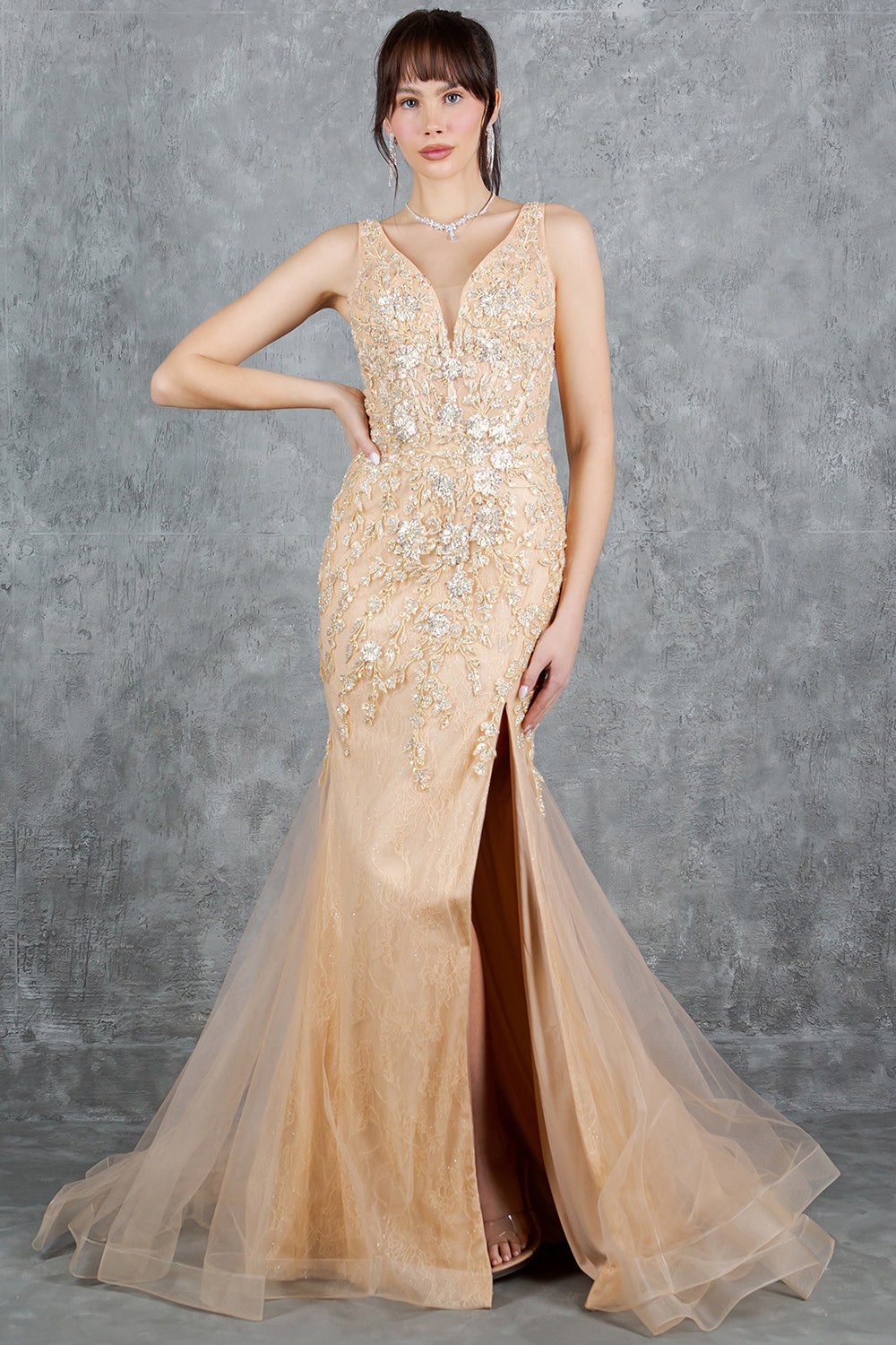 Ember Sequin Lace Evening Gown - 8241J