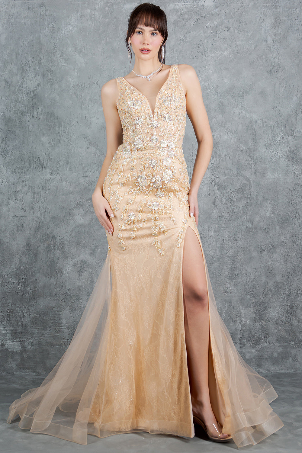 Ember Sequin Lace Evening Gown - 8241J