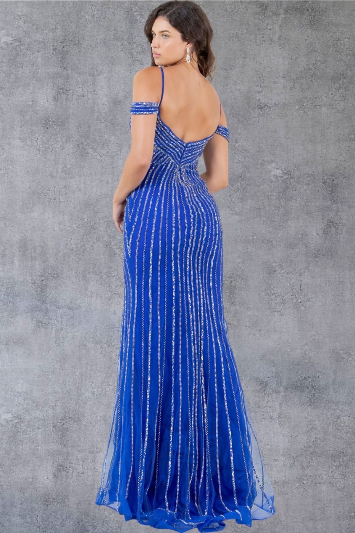 Radiant Noir Embellished Sweetheart Gown - 8269J