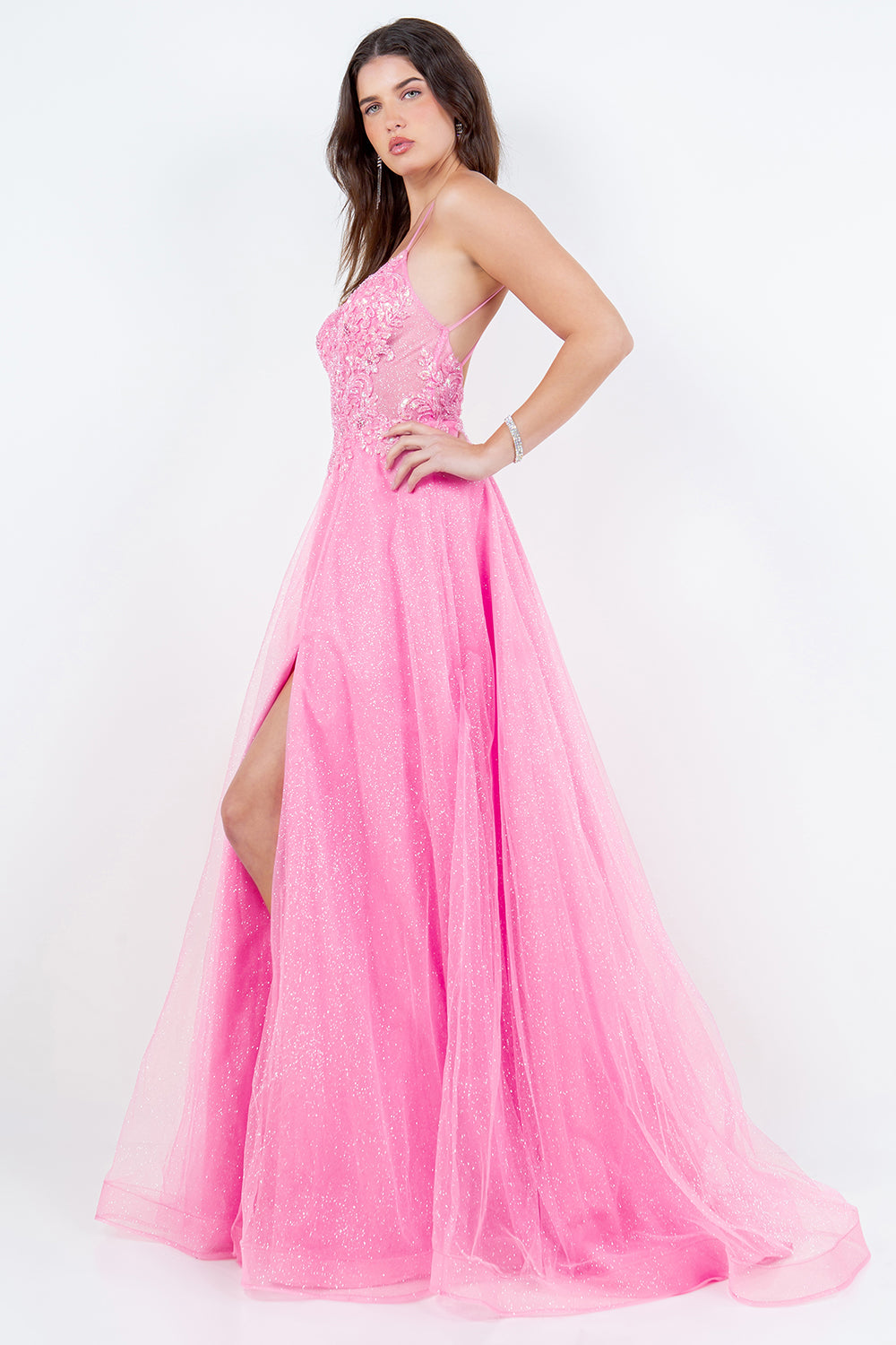 Sparkling A-Line Tulle Gown with Beaded Lace Bodice – 8275J